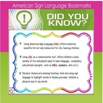 Preview of ASL Did You Know?..... Bookmarks