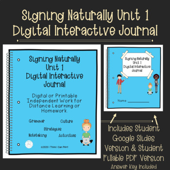 Preview of ASL Digital Interactive Journal: Signing Naturally Unit 1