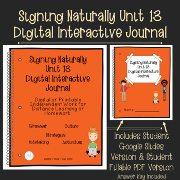 Preview of ASL Digital Interactive Journal: Signing Naturally Unit 13