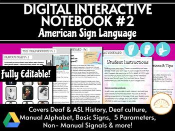 Preview of ASL Digital Interactive Notebook #2