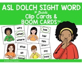 ASL Dolch Sight Word Clip Cards & Boom Cards for Distance 