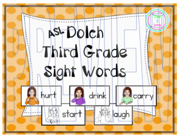 Preview of ASL Dolch Third Grade Sight Words