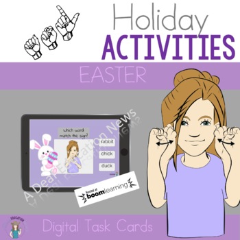 Preview of ASL Easter Digital Task Cards- Boom Cards