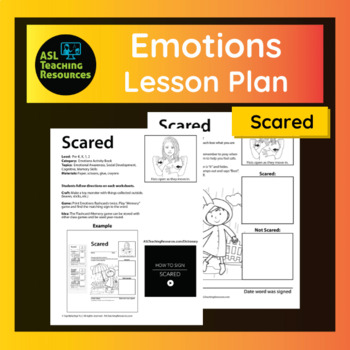 Preview of ASL Emotions Lesson Plan - Scared (SEL)