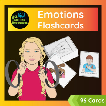 Preview of ASL Emotions and Feelings Flashcards / Social Emotional Learning / Sign Language