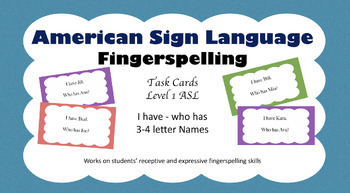 Preview of ASL FINGERSPELLING - I HAVE - WHO HAS