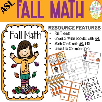 Preview of ASL Fall Math Booklet and Cards