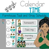ASL Farmhouse Teal and Gray Classroom schedule