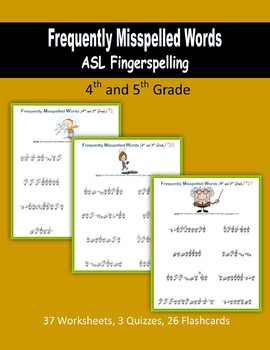 Preview of ASL Fingerspelling - 4th grade and 5th Grade Frequently Misspelled Words