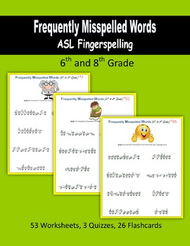 Preview of ASL Fingerspelling - 6th to 8th Grade Frequently Misspelled Words