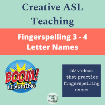 Preview of ASL Fingerspelling Boom Deck - 3 - 4 Letter Names