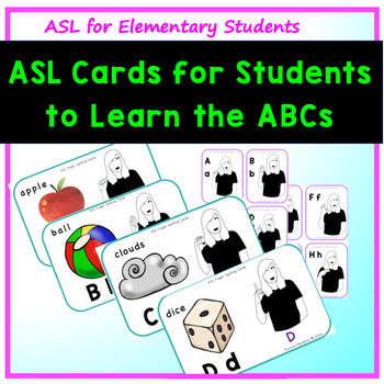 Preview of ASL Fingerspelling Cards to Learn the ABCs with Pictures and Signs