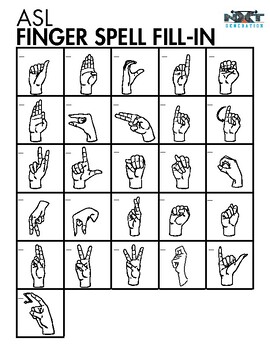 Preview of ASL Finger Spell Fill-in-the-Blank Activity
