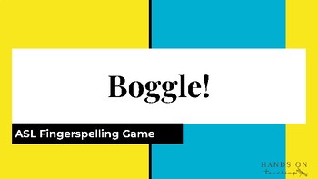 Preview of ASL Fingerspelling Game- BOGGLE