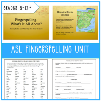 Preview of ASL Fingerspelling Unit