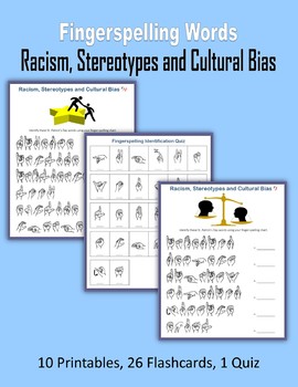 Preview of ASL - Fingerspelling Words (Racism, Stereotypes and Cultural Bias)