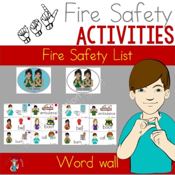 Preview of ASL Fire Safety Word Wall