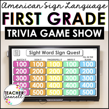 Preview of ASL First Grade Sight Words Digital Game - Digital Resource