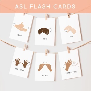 Preview of ASL Flash Cards, Centers, Montessori, Classroom, Bulletin Board, Sign Language