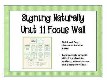 Preview of ASL Focus Wall: Signing Naturally Unit 11