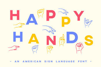 Preview of ASL Font American Sign Language Symbols Alphabet Numbers