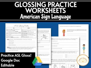 Preview of ASL Glossing Practice Worksheet