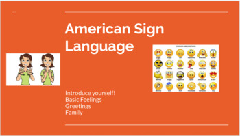 Preview of ASL Google Presentation - Introducing yourself, Greetings, Feelings & Family