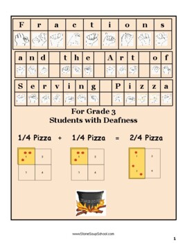 Preview of ASL, Grade 3, CCS: Fractions & Art of Serving Pizza for Students with Deafness