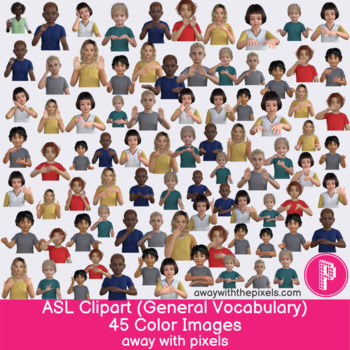 Preview of ASL House Nouns Vocabulary Clipart 27 Words / 60 Color Images (Boom Cards OK)