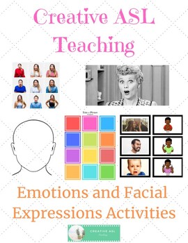 Preview of ASL How to Express Emotions - Vocabulary and Facial Expression Activity