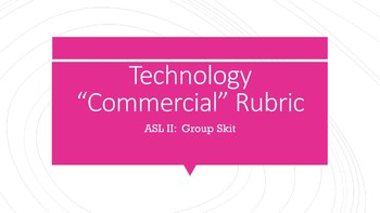 Preview of ASL II:  Deaf Tech "Commercial" Rubric