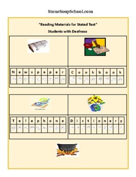 Preview of ASL,  Identify Reading Materials for Stated Text for Students with Deafness