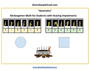 Preview of ASL, K, CCS Geometry for Students w/ Deafness