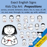 Exact English Signs - Kids Clip Art:  Prepositions
