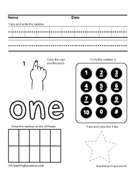 Preview of ASL Learning Numbers 1-10 (Sign Language)