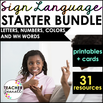 Preview of ASL Letters, Numbers, Colors, & Wh Words - ASL Curriculum Supplement