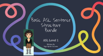 Preview of ASL Level 1- Basic ASL Sentence Structure Bundle