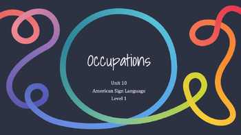 Preview of ASL Level 1- Unit 10 (Occupations) PowerPoint