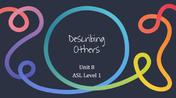 Preview of ASL Level 1- Unit 8 (Describing Others) PowerPoint
