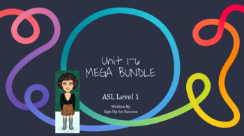 Preview of ASL Level 1- Units 1 to 6 MEGA BUNDLE!!