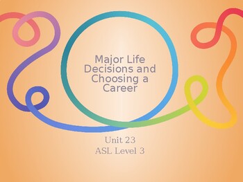 Preview of ASL Level 3- Unit 23 Making Major Life Decisions (College&Career)