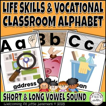 Preview of ASL Life Skills and Vocational Activities Theme Alphabet: Colorful Wall Decor