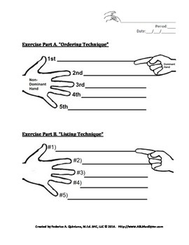Preview of ASL Listing and Ordering Techinques Excerise Worksheet