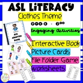 ASL Literacy Clothes Theme Book, Cards, Game and Worksheets