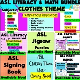 ASL Literacy and Math Bundle Clothes Theme Activities Game