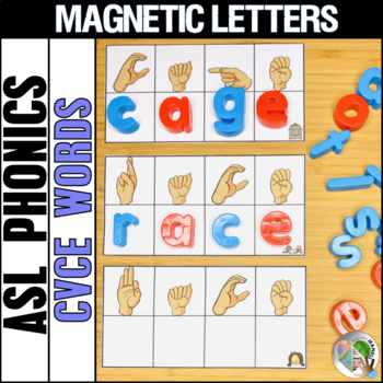 Preview of ASL Magnetic Letter Center CVCe Words (2 skin tones)