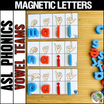 Preview of ASL Magnetic Letter Center Vowel Teams (2 skin tones)