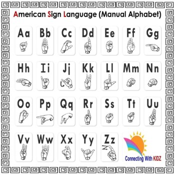 ASL Manual Alphabet Chart & Memory Jogger by Connecting With KIDZ