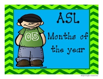 Preview of ASL Months of the Year- Calendar- Chevron