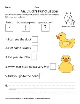 Preview of ASL Mr. Duck's Punctuation